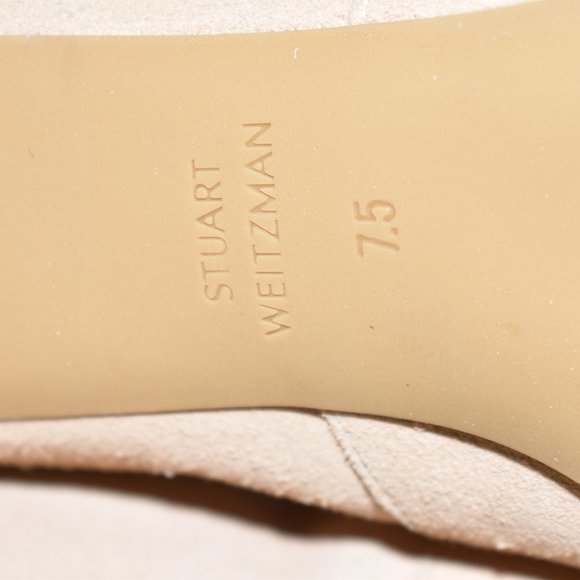 $650 Stuart Weitzman Siggy 60 Suede Bootie BEIGE SOCK BLOCK STRETCH 7.5 (PA4) - Picture 8 of 9